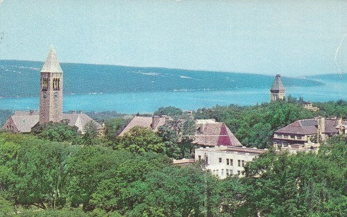 Postcard: “’Far Above Cayuga’s. Waters’” Cornell University, Ithaca New York in the Finger Lakes, 19