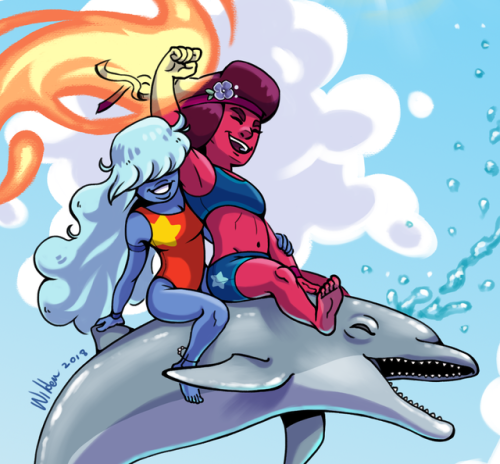 wilden-art:  Dolphins and Flames! 🐬 🔥I’m happy to announce that I can finally show you my piece for the @rupphirehoneymoonzine !I was very honored and glad to have been part of this Zine!