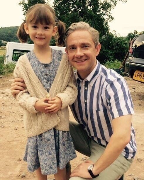 Benedict Cumberbatch with the child actor...