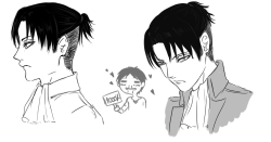rinrinyuka:  &ldquo;If Levi changed his hairstyle, he would keep the undercut while growing out the top and tie it back&rdquo; Not bad. 