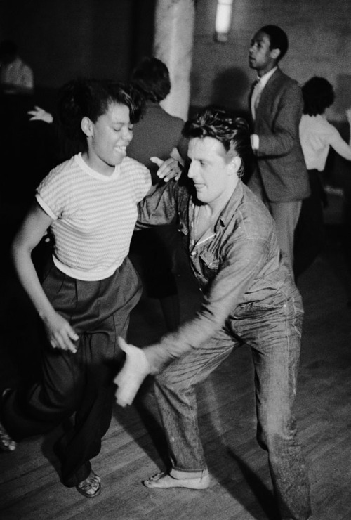 vintageeveryday:A couple dancing at jazz club in Soho, 1954. Photograph by Charles Hewitt.