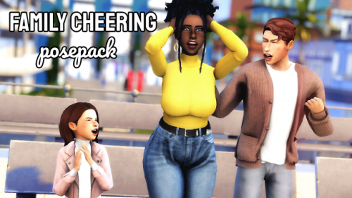 firora: Family cheering - Posepack by DragonflysimsContains 12 poses: 2 cheering, 1 victory hug &amp