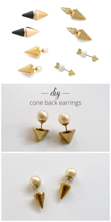 DIY 5 Minute Knockoff Cone Back Earrings Tutorial from Thanks, I Made ItThis is the easiest earring 