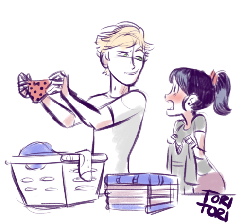toriitorii:  Someone asked for married life with Adrien x Marinette but I couldn’t find the ask D: This is for you! 