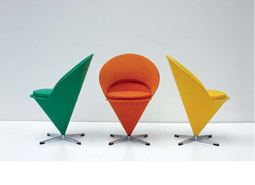 Verner Panton, Cone chair, 1958 PlusLinje, Kopenhagen. Via Quittenbaum