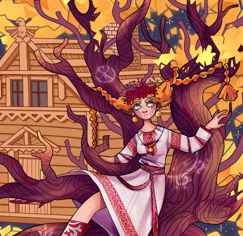 a crop of my piece for rus zine about cute witches!