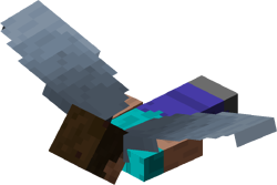 Minecraft Steve gliding with an Elytra.