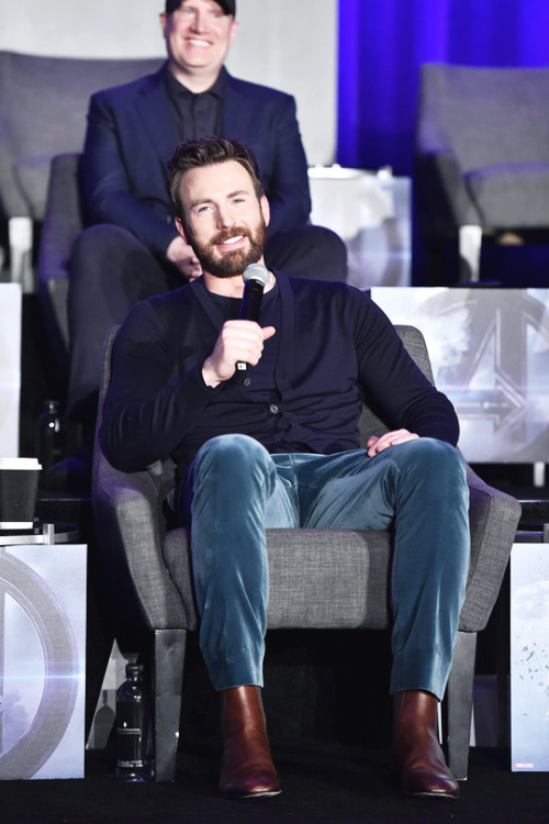 CHRIS EVANS‘Avengers: Endgame’ Global Junket Press Conference, Los Angeles (April 7, 2019)