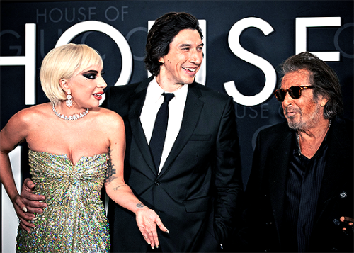 Adam Driver with Lady Gaga and Al Pacino at the ‘House of Gucci’ LA Premiere || Nov. 18,