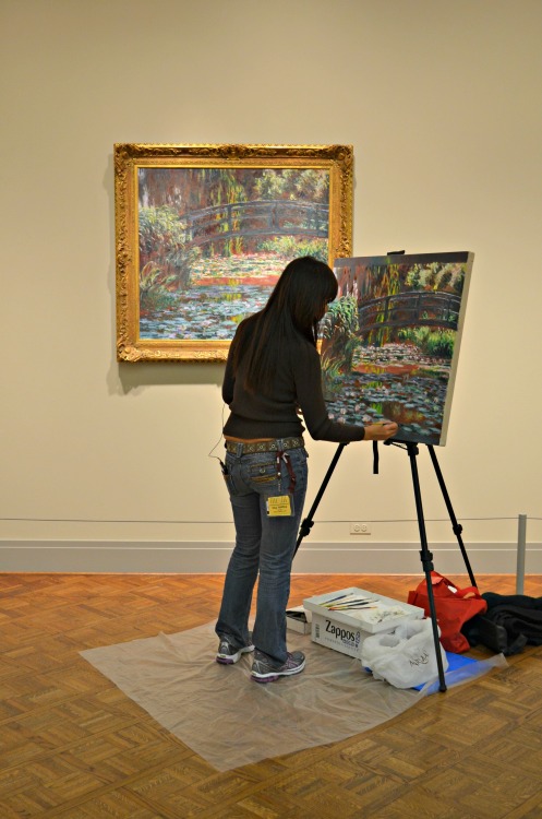 thisbelongsinamuseum:  The Art Institute of Chicago is not only a museum, but it’s also a school. Occasionally visitors will see students painting replicas of some of the masterpieces on display at the museum. Here are some photographs I took a few