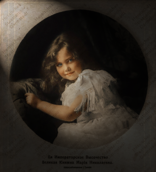 historyofromanovs: Five-year-old Grand Duchess Maria Nikolaevna of Russia, the third daughter of the