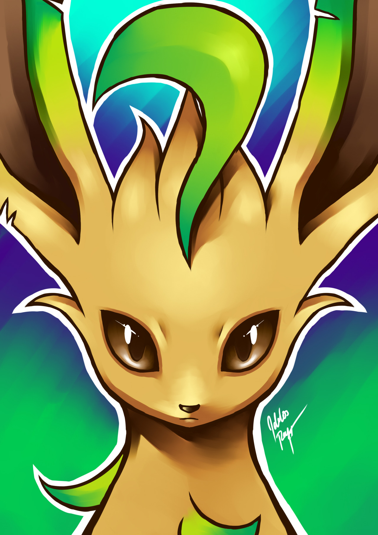goldhedgehog:  Leafeon &amp; Glaceon from 4th gen. Artwork by Jeremy ‘GOLDHEDGEHOG’