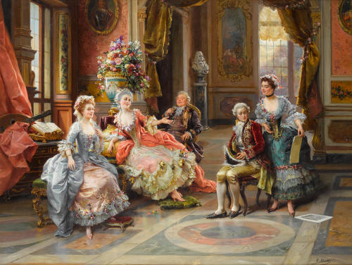 antoniettabrandeisova: An Elegant Gathering, Cesare Auguste Detti (Italian, 1847-1914)