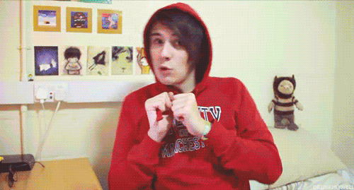 sarahumiko:Dan Howell everybody, falling off chairs and falling into your hearts.the second one wher