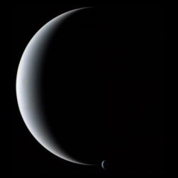 n-a-s-a:  Crescent Neptune and Triton Image