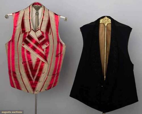 shewhoworshipscarlin:Waistcoats, 1840s, USA.