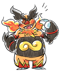 cricket-farmer:   POKEDDEX DAY 10 : Fire Pokemon  For some reason, fire/fighting starter lines seem to get a lot of hate? idk why. But I love. I love all the fire/fighting babies. Especially THIS one. I wanna kiss 