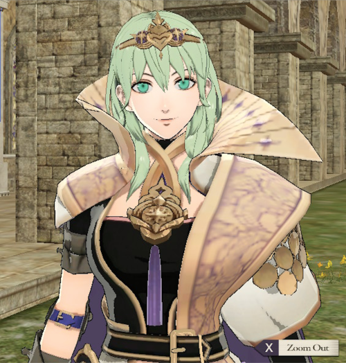 fethrefs: Byleth (F) Enlightened OneThere is a button under her collar on her rightMore details abou