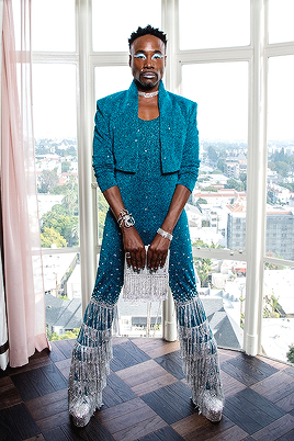 p-pikachu: Billy Porter gets ready for The 62nd Annual GRAMMY Awards.