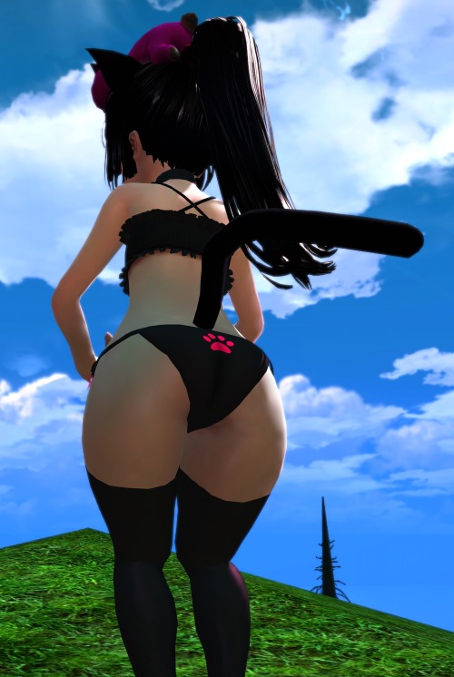 Screenshots wearing the Elin Cat Keyhole Lingerie Mod from Yupi &lt;3 yupimods.tumblr.com