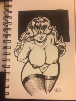 captainanaugi:  Went out, bought some pens and started a sketch book. This feels good. I wonder how long I can keep this up   boobies~ ;9