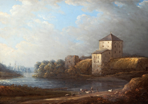 Carl Johan Fahlcrantz (1774 - 1861) -  Nyköping Castle. Oil on canvas.