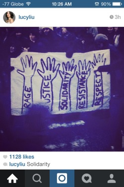 bangskeletariat:   Lucy Liu, Uzo Aduba, Lupita Nyong’o, &amp; Dylan Marron instagram posts, Dec 14 2014. #BlackLivesMatter 