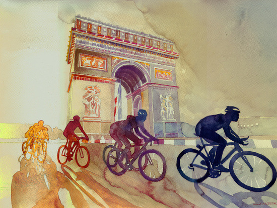 bestof-society6:    ART PRINTS BY TAKMAJ  Tour de France London Winter in Paris Brooklyn
