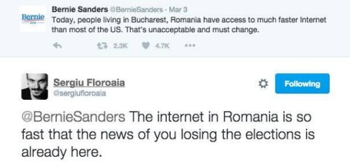 eltigrechico: perspectivemax: Bernie just making shit up. “The Internet service providers mark