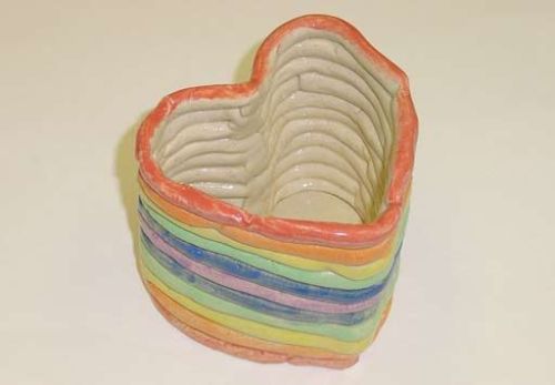 rainbow heart pot