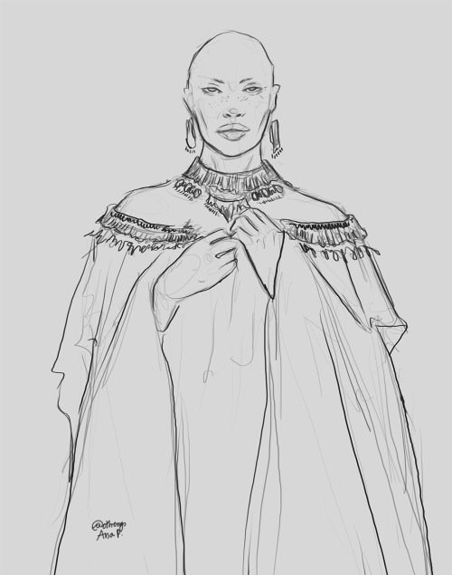 I started working on a Martell family tree drawing and i did Mellario of Norvos first bc shes j