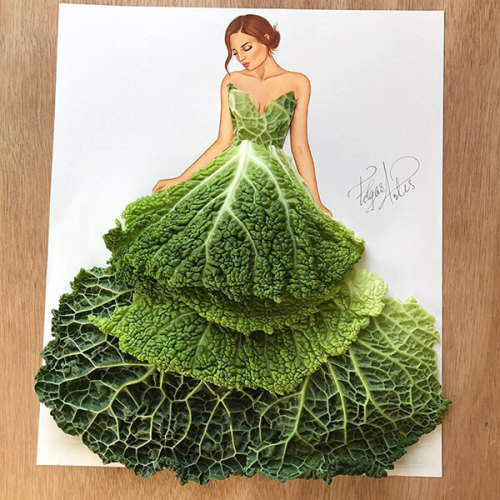 Creative Fashion Illustrations Using Foods - Gıdaları Kullanarak Yapılan Yaratıcı Moda Çizimleri by 