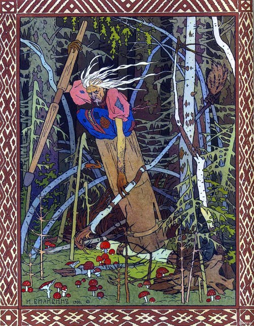 (vía 799px-Bilibin._Baba_Yaga.jpg (Imagen JPEG, 799 × 1024 píxeles) - Escalado (92 %)) Ivan Bilibin.