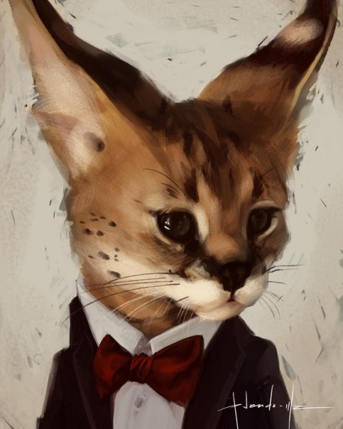 pseudo&ndash;me:#dapper #cat #catportrait #commissionsopen #digitalart #art #catsofinstagram #artist