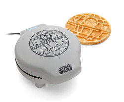 stuffguyswant:  Star Wars Death Star Waffle MakerIf you’re ready to make your kitchen explode with awesome, you need a Death Star Waffle Maker. Plug it in, warm it up, and pour the batter onto the non-stick cooking plates. In just minutes, you’ll