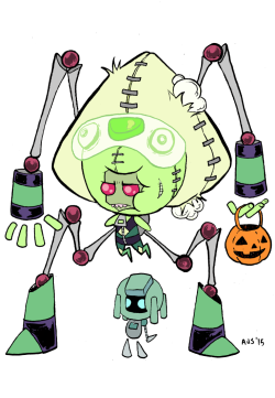 ajsdraws:    And for Inktober #13, a special color drawing of Invader Zim as Peridot.   