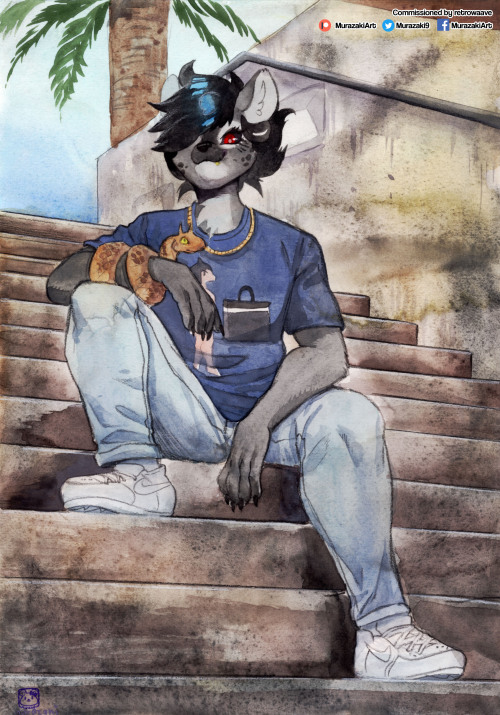 murazakikung:Watercolor comm for retrowaave