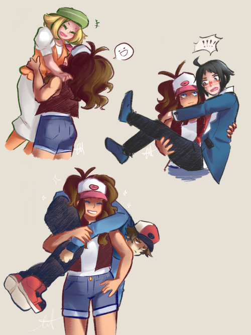 artsbysmarty:Unova squad ft. Hilda easily carrying her friends 