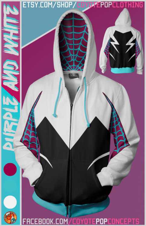 geek-studio:These awesome Superhero Hoodies by Coyote Pop are available for preorder until January 23rd! I really want that Spider-Gwen one