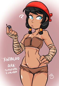 duckdraw:  Drew my Ark : Survival Evolved gal, Xindaloo, for fun. If only we had fun hairstyles like that in game. 