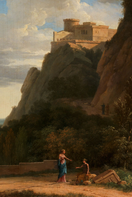 jaded-mandarin: Pierre-Henri de Valenciennes. Detail from Classical Landscape with Figures and Sculp