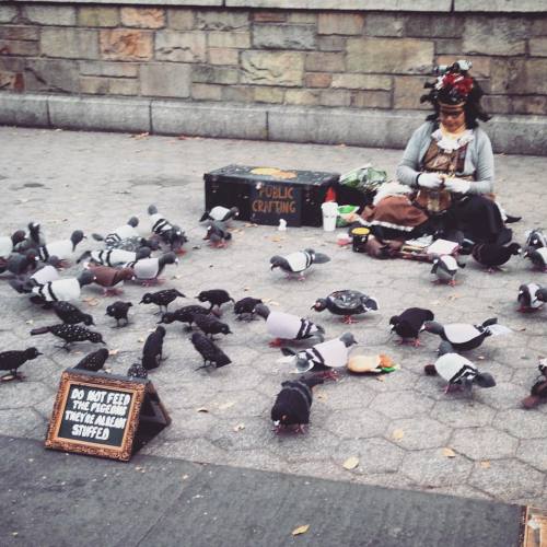 &ldquo;Do not feed the pigeons. They&rsquo;re already stuffed.&rdquo; #puns #punny #nyc 