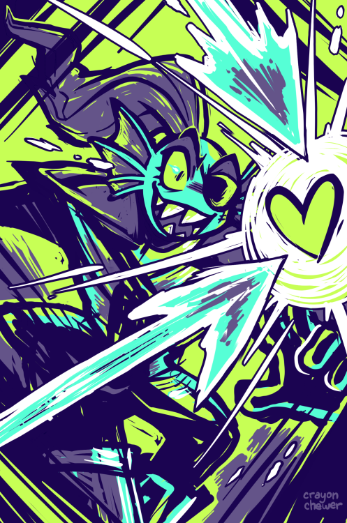 crayonchewer: FACE DANGER HEAD-ON!!! 【UNDYNE】 for the @Undertale60min challenge!