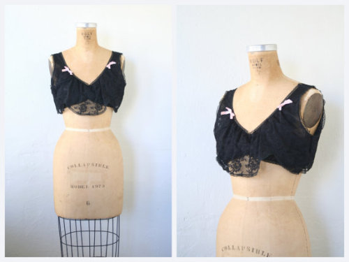 1950s Glydons of Hollywood black lace braletteby AgeofMint on Etsy