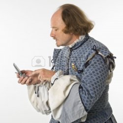 connordinary:captainisbee:  Shakespeare confused by technology is a whole series of stock photos.   Oh my god   to be a fly on the wall during this photo shoot&hellip;