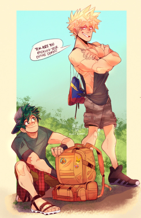 @twinstarsweek HAS BEGUN!!! Day 0- Free prompt, i decided to make them camp prep!!! :DDeku would pac