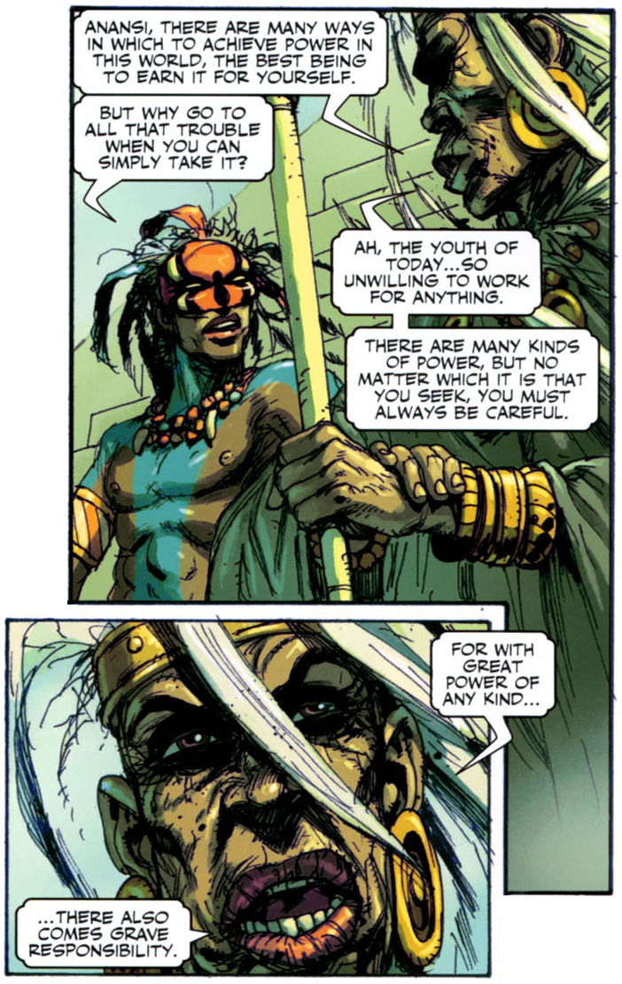 superheroesincolor:Anansi the Spider God, Spider-Man: Fairy Tales #2 (2007)&ldquo;Adaptation