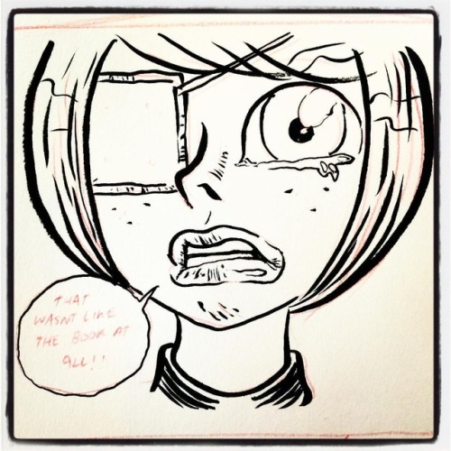 Favorite thing I’ve inked today. (Even though that tear is chaff.) #drawing #drawings #comics 