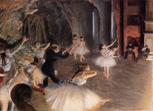 vangoghld: Edgar Degas The Rehearsal on Stage, 1874 Pastel and Ink on Paper