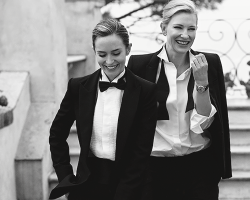 xanis:  Emily Blunt and Cate Blanchett, photographed by Peter Lindbergh for IWC Schaffhausen, 2014. 